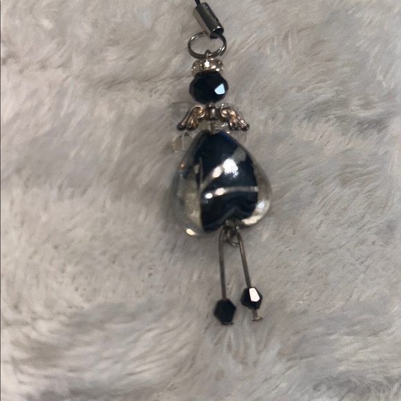 Jewelry - Elegant Silver & black Angel Pendant